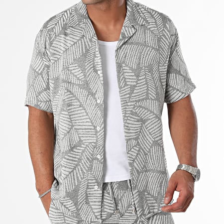 Mackten - Set camicia a maniche corte e pantaloncini da jogging grigio