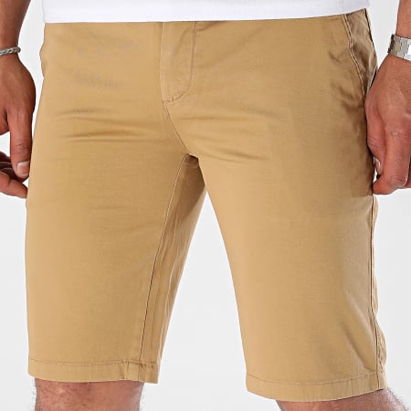 Mackten - Pantalones cortos chinos camel