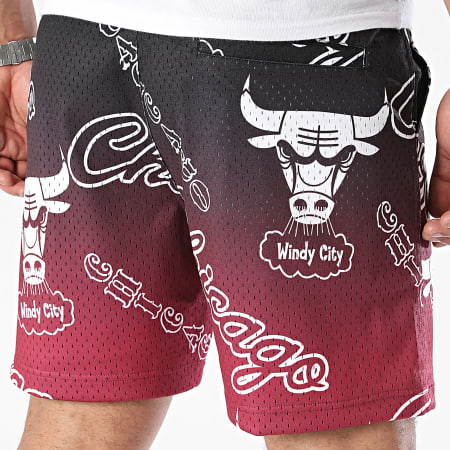 Mitchell and Ness - Destination Leisure Camp NBA Jogging Shorts PSHR6792 Negro Burdeos Blanco