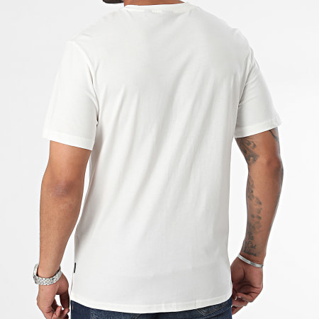 Only And Sons - Tee Shirt Magdy Life Blanc Bleu Clair Orange