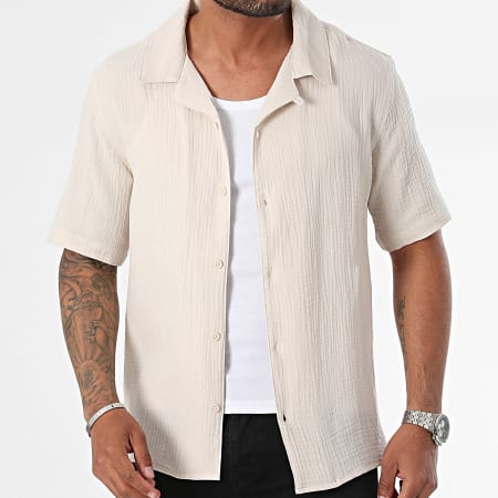 Only And Sons - Chemise Manches Courtes Skyle Beige
