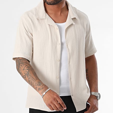 Only And Sons - Chemise Manches Courtes Skyle Beige