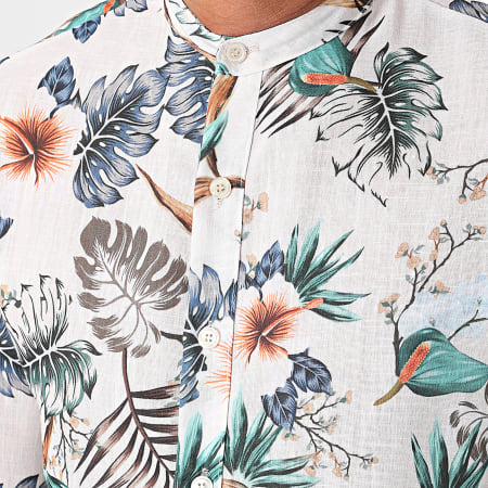 Uniplay - Chemise Manches Longues Col Mao Floral YC093 Beige Floral
