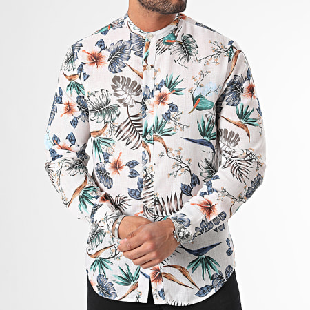 Uniplay - Chemise Manches Longues Col Mao Floral YC093 Beige Floral