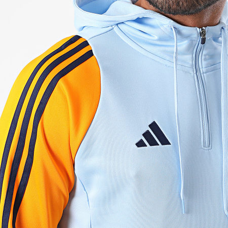 Adidas Sportswear - Sweat Capuche A Bandes Real Madrid IT5091 Bleu Clair Orange