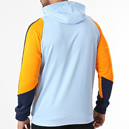 Adidas Sportswear - Sweat Capuche A Bandes Real Madrid IT5091 Bleu Clair Orange
