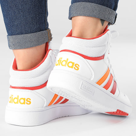 Adidas Originals - Hoops 3.0 Mid Scarpe da ginnastica da donna IH0181 Footwear White Preloved Red Orange