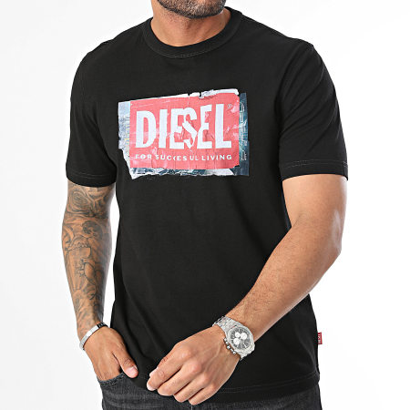 Diesel - Adjust Q6 Tee Shirt A15379-0AKAK Negro