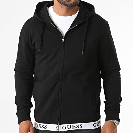 Guess - Sudadera con cremallera U3YQ00-KBS91 Negro