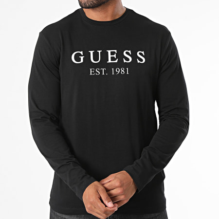 Guess - Camiseta de manga larga U4RI11-K6YW0 Negro