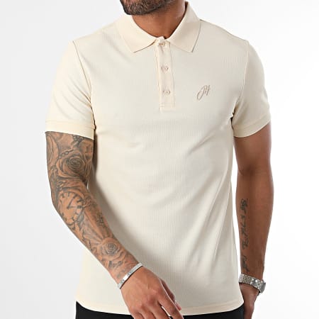 John H - Polo Manches Courtes Beige