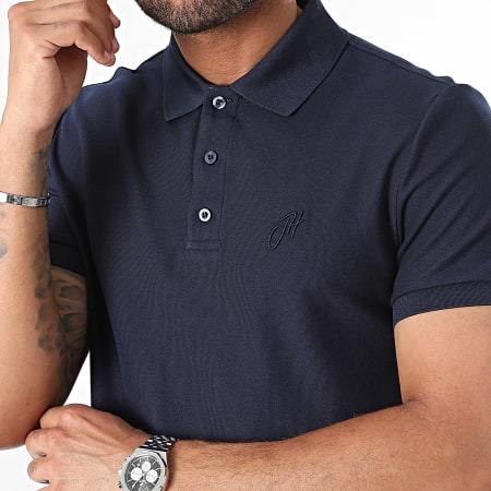 John H - Polo Manches Courtes Bleu Marine