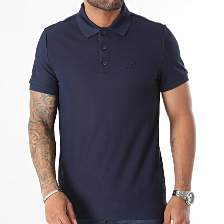 John H - Polo Manches Courtes Bleu Marine