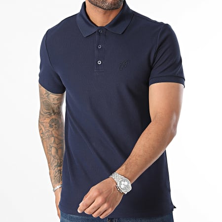 John H - Polo Manches Courtes Bleu Marine