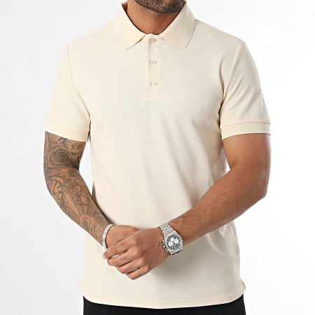 John H - Poloshirt met korte mouwen Beige