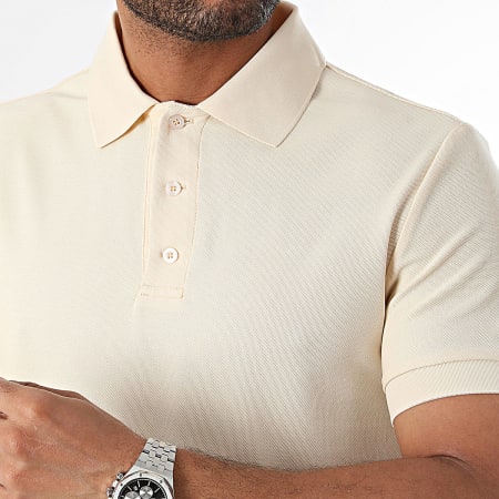 John H - Poloshirt met korte mouwen Beige