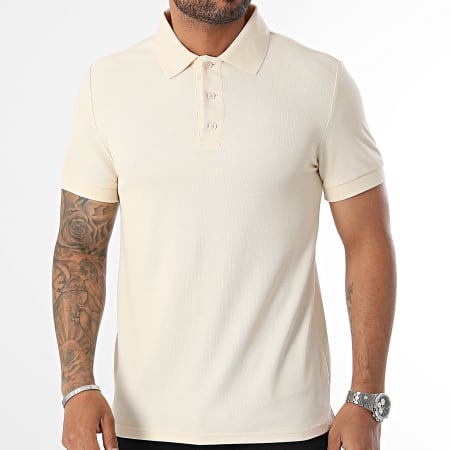 John H - Poloshirt met korte mouwen Beige