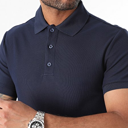 John H - Polo Manches Courtes Bleu Marine