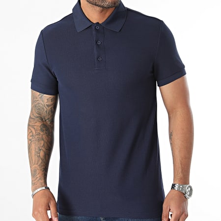 John H - Polo Manches Courtes Bleu Marine