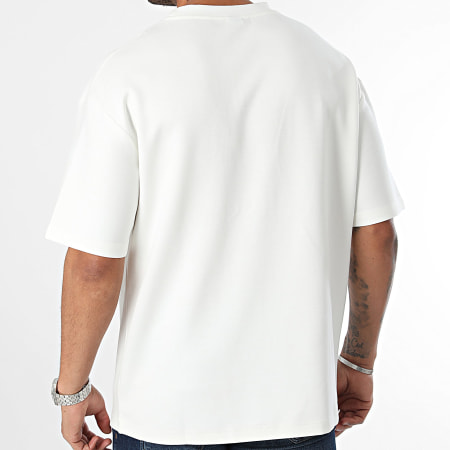 John H - Oversize Pocket Tee Shirt Blanco Verde Caqui