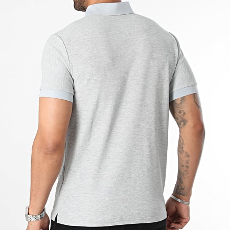 John H - Polo Manches Courtes Gris Chiné