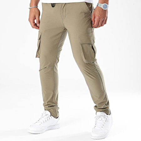 John H - Pantalones cargo verde caqui