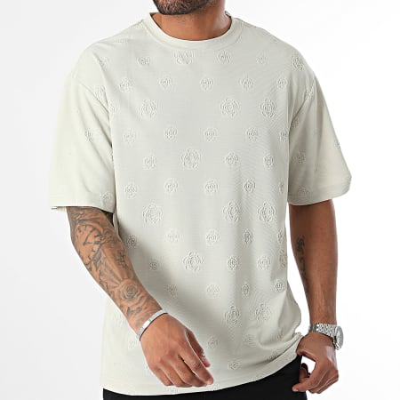 John H - Tee shirt Beige Floral