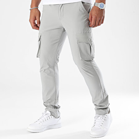 John H - Pantaloni cargo grigio chiaro