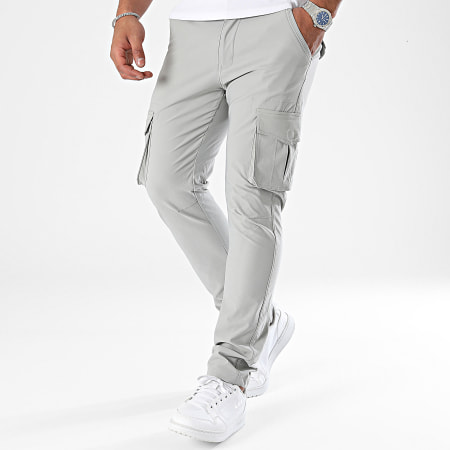 John H - Pantaloni cargo grigio chiaro