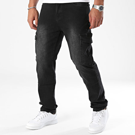 John H - Zwarte Cargo Jeans