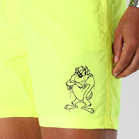 Looney Tunes - Pantaloncini da bagno Angry Taz giallo fluo
