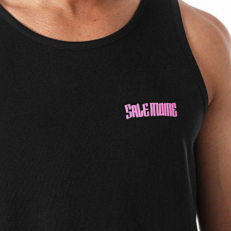 Sale Môme Paris - Camiseta de tirantes King Rabbit Negro Rosa Fluo