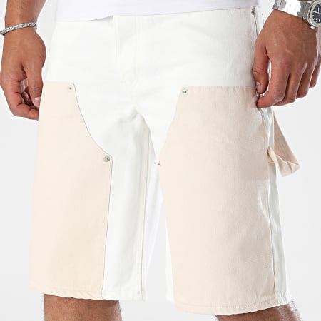 Classic Series - Pantalones cortos vaqueros blancos beige