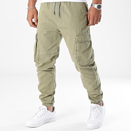 2Y Premium - Pantalones cargo verde caqui