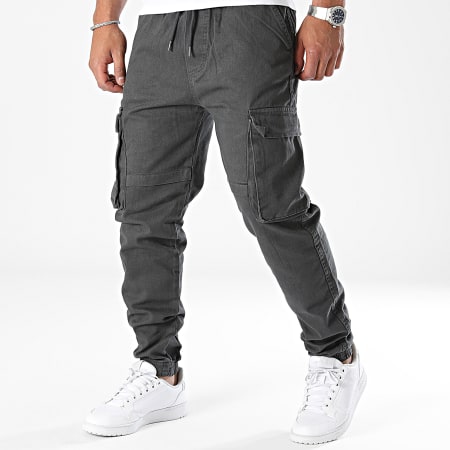 2Y Premium - Pantaloni cargo grigio antracite