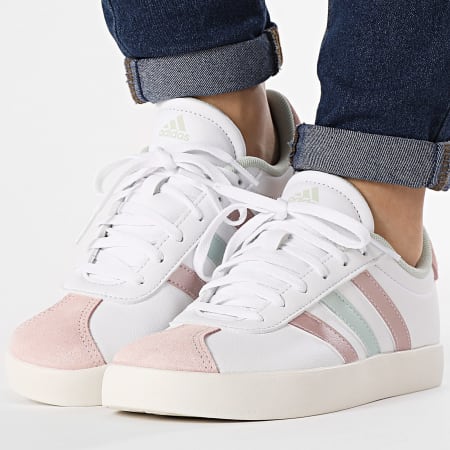 Adidas Sportswear - VL Court 3.0 Scarpe da ginnastica da donna IE6444 Calzature Bianco Lino Verde Rosa Sabbia