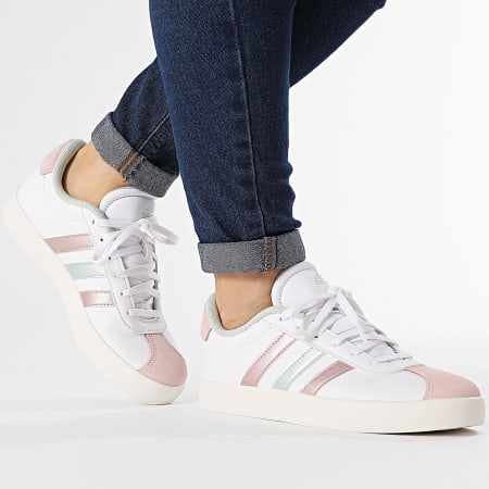 Adidas Performance - VL Court 3.0 Zapatillas Mujer IE6444 Calzado Blanco Lino Verde Arena Rosa