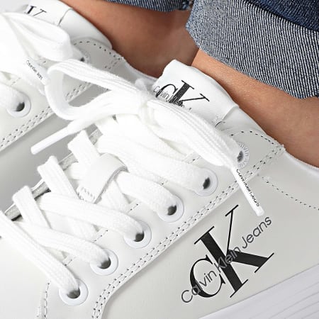 Calvin Klein - Zapatillas Vulc Platform Laceup YW0YW01474 Bright White Silver para mujer