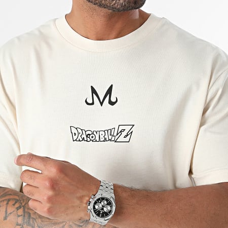 Dragon Ball Z - Tee Shirt Oversize Double Logo Majin Beige Noir