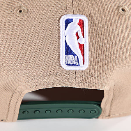 New Era - Casquette Snapback 9 Fifty Milwaukee Bucks 60507221 Beige Vert Foncé