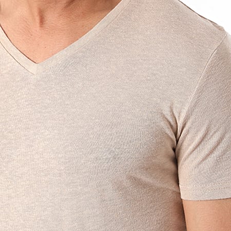 Paname Brothers - Camiseta cuello pico beige