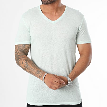 Paname Brothers - Mint gevlekt V-hals T-shirt