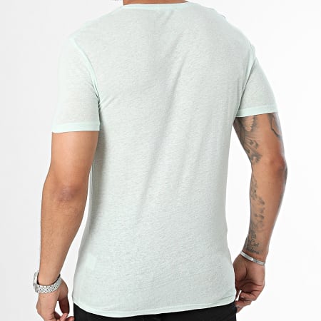 Paname Brothers - Camiseta cuello pico jaspeado menta