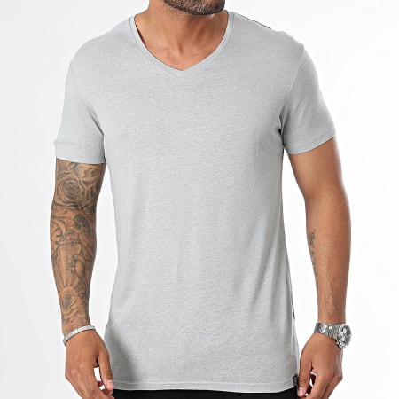 Paname Brothers - V-hals T-shirt Heather Grey