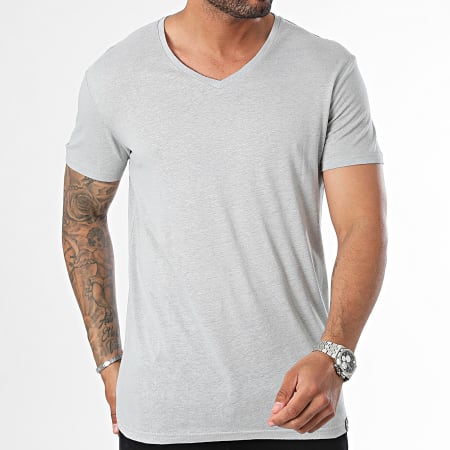 Paname Brothers - V-hals T-shirt Heather Grey