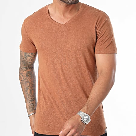 Paname Brothers - Camiseta con cuello de pico Heather Brown