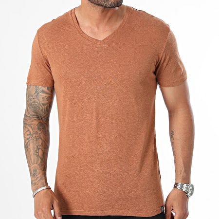 Paname Brothers - Camiseta con cuello de pico Heather Brown