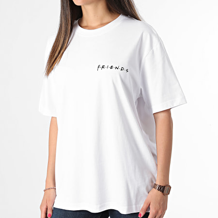 Friends - Camiseta grande para mujer But First Coffee Back Blanco