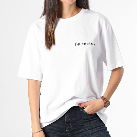 Friends - Camiseta grande para mujer But First Coffee Back Blanco