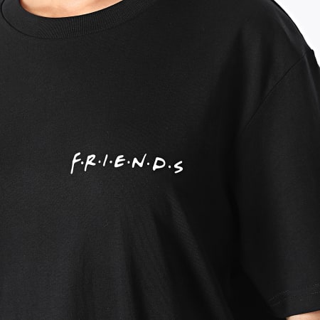 Friends - Camiseta grande de mujer But First Coffee Back Negro